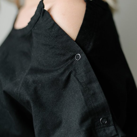 Cotton Hospital Maternity Gown- Mama Bear (Black) - Picture 3 of 3